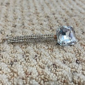 DANCE HAIRPIECE HAIR CLIP SILVER DIAMOND GOLD BASE NO DAMAGES FOR BUN BOBBY PIN